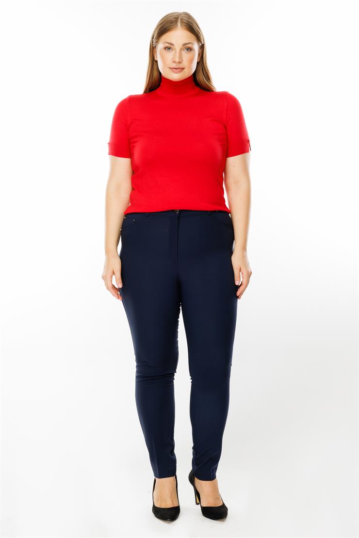 Modailgi  Kemeri Lastikli Pantolon Lacivert