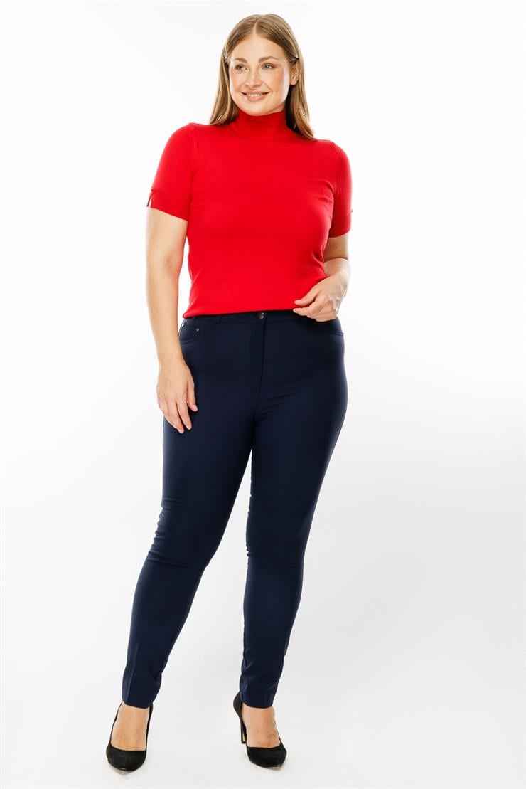 Modailgi  Kemeri Lastikli Pantolon Lacivert