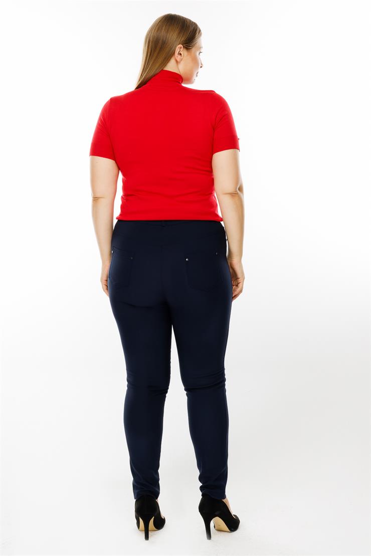 Modailgi  Kemeri Lastikli Pantolon Lacivert