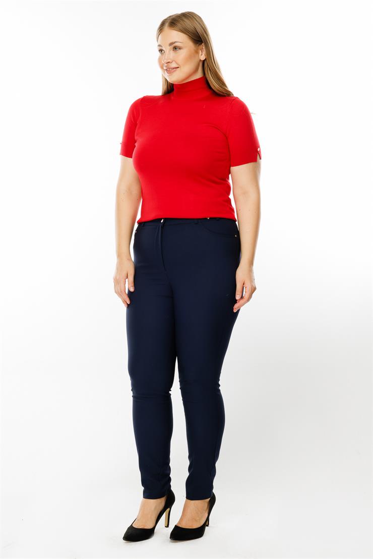 Modailgi  Kemeri Lastikli Pantolon Lacivert