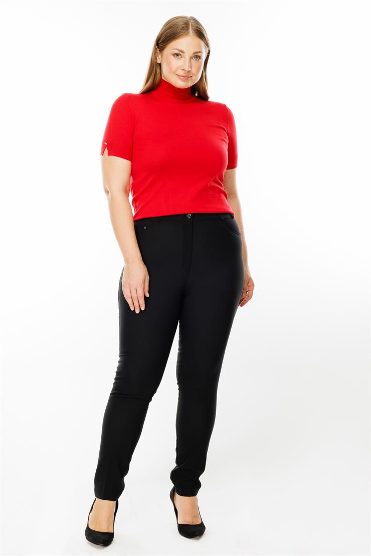 Modailgi  Kemeri Lastikli Pantolon Siyah