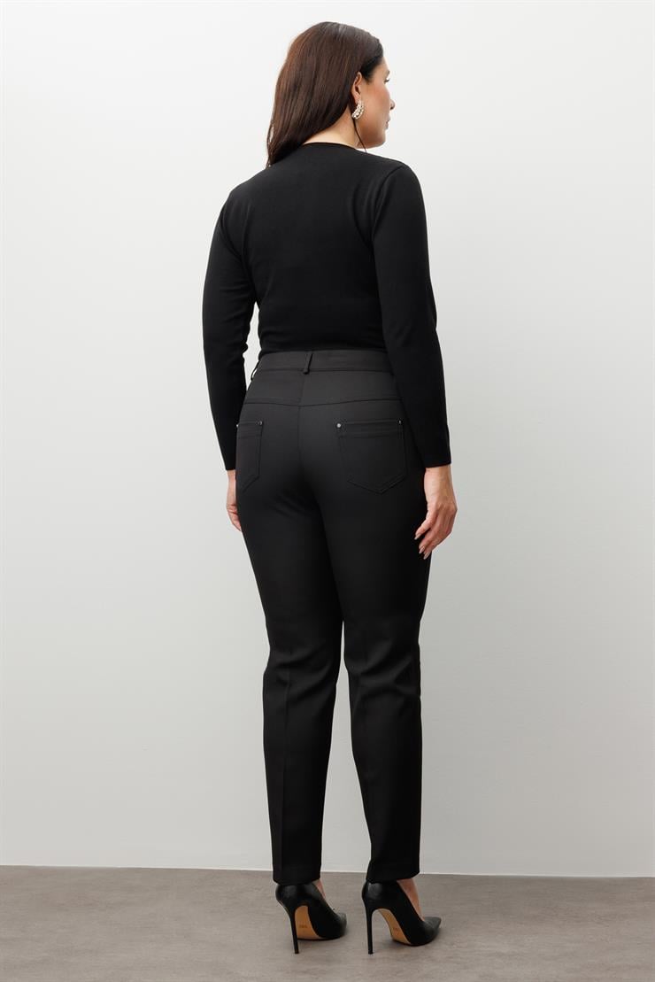 Modailgi  Kemeri Lastikli Pantolon Siyah