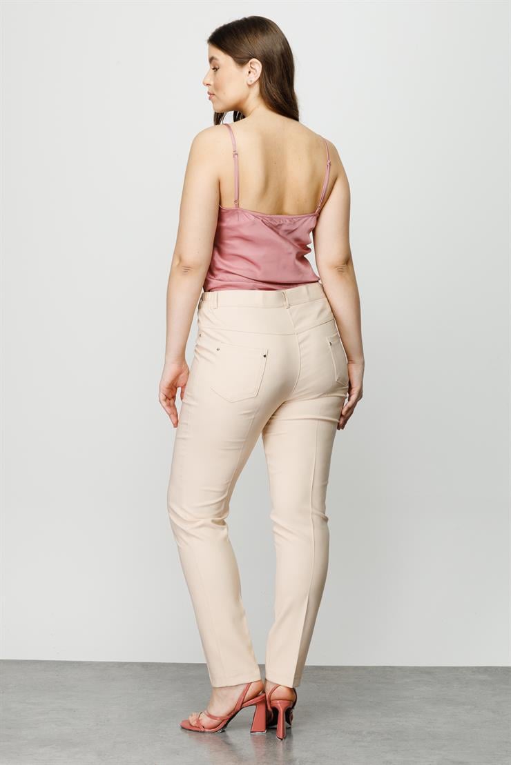 Modailgi  Kemeri Lastikli Pantolon Taş