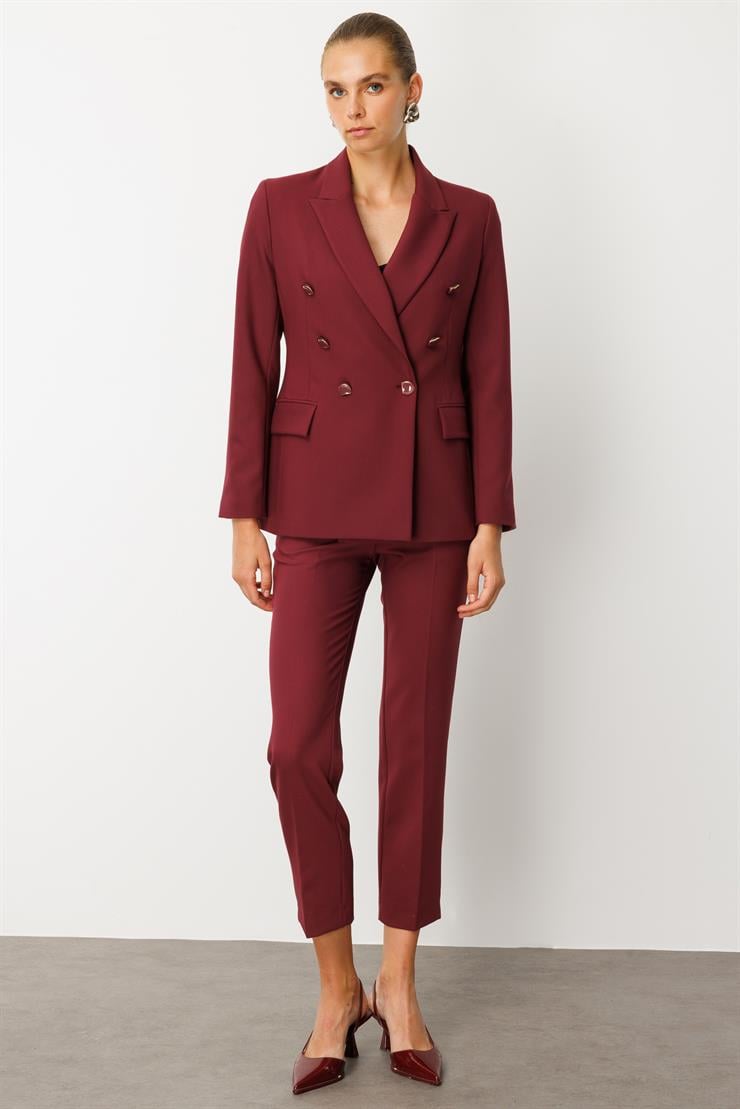 Modailgi  Kırlangıç Yaka Kruvaze Ceket - 40008 Bordo