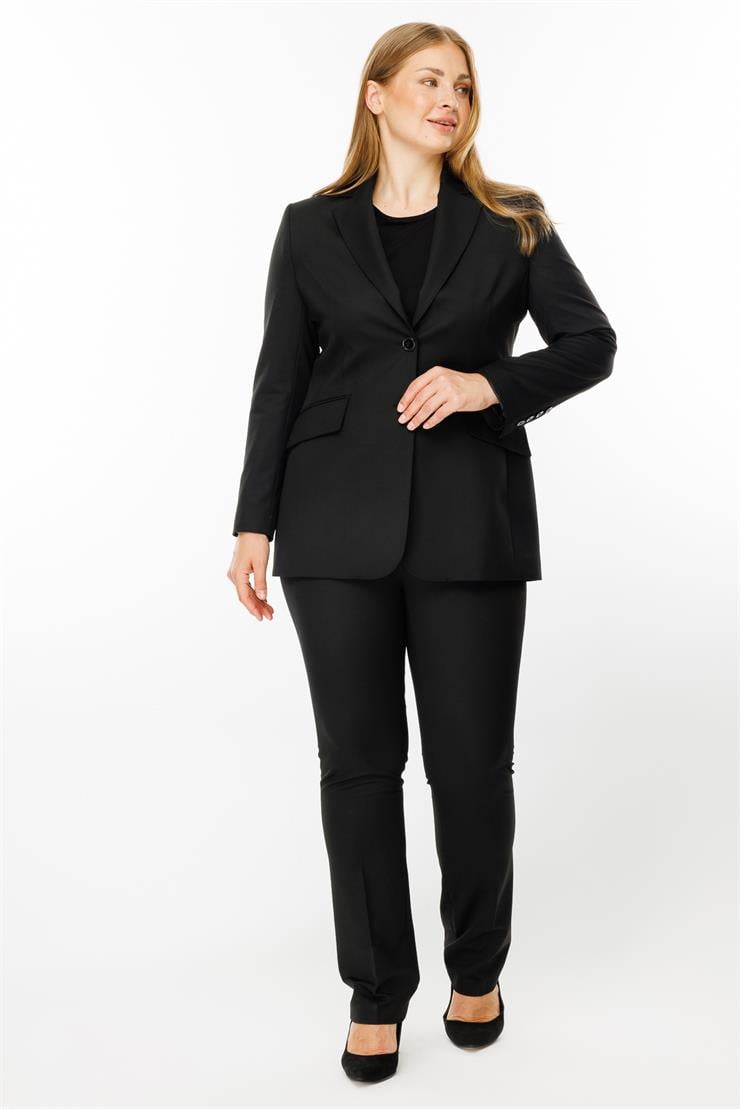 Modailgi  Mono Yaka Tek Düğmeli Klasik Takım Siyah