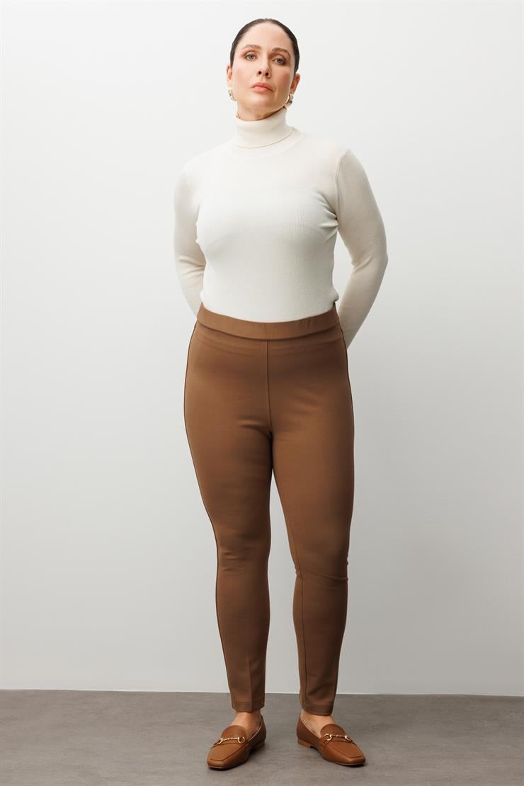 Modailgi  Klasik Tayt Pantolon Camel