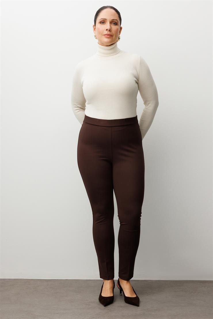 Modailgi  Klasik Tayt Pantolon Kahve