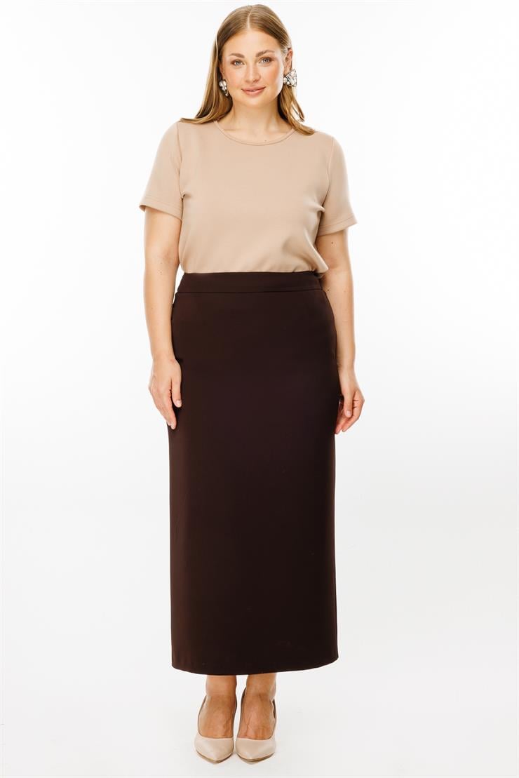 Modailgi  Klasik Uzun Kalem Etek - 5063 Kahve