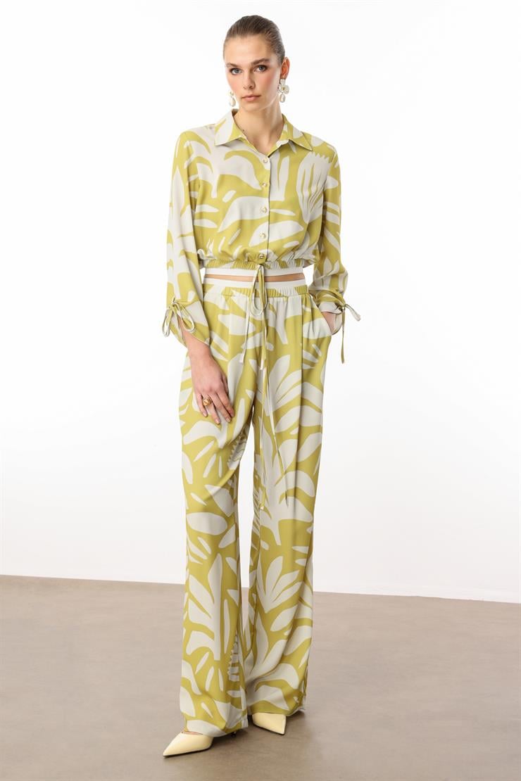 Modailgi  Kolları ve Etek Ucu Bağlama Detaylı Etek Altı Lastikli Gömlek Asit