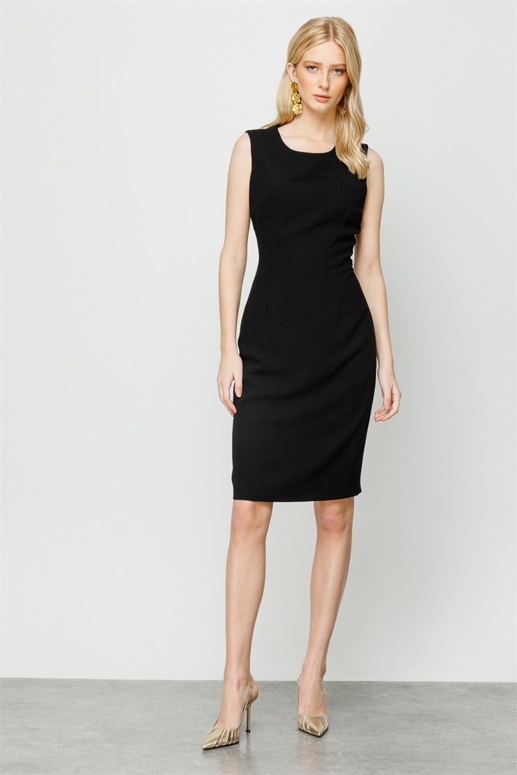 Modailgi  Kolsuz Klasik Elbise Siyah