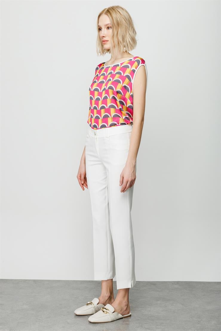 Modailgi  Köşe Cep Dar Paça Pantolon Ekru