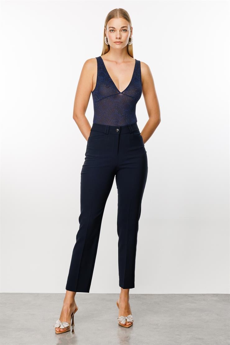 Modailgi  Köşe Cep Dar Paça Pantolon Lacivert