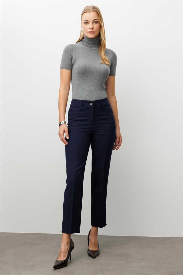 Modailgi  Köşe Cep Dar Paça Pantolon Lacivert