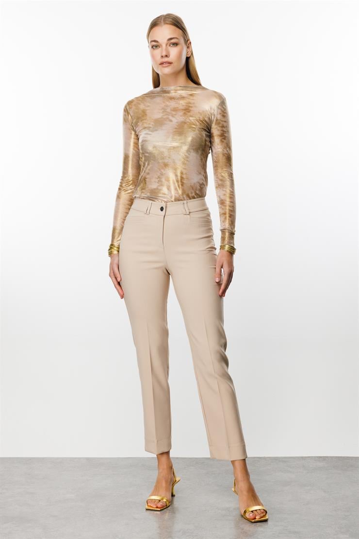 Modailgi  Köşe Cep Dar Paça Pantolon Taş