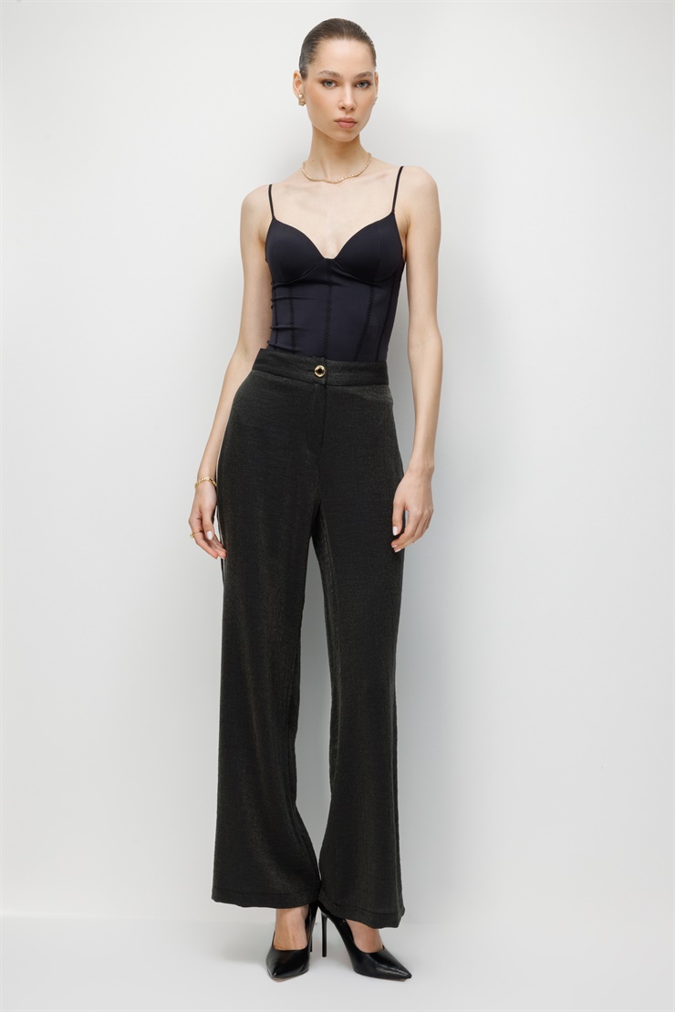 Modailgi Kraş Kumaş Yanları Şerit Biyeli Pantolon - 10099