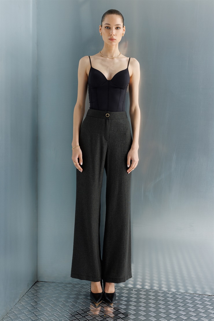 Modailgi Kraş Kumaş Yanları Şerit Biyeli Pantolon - 10099