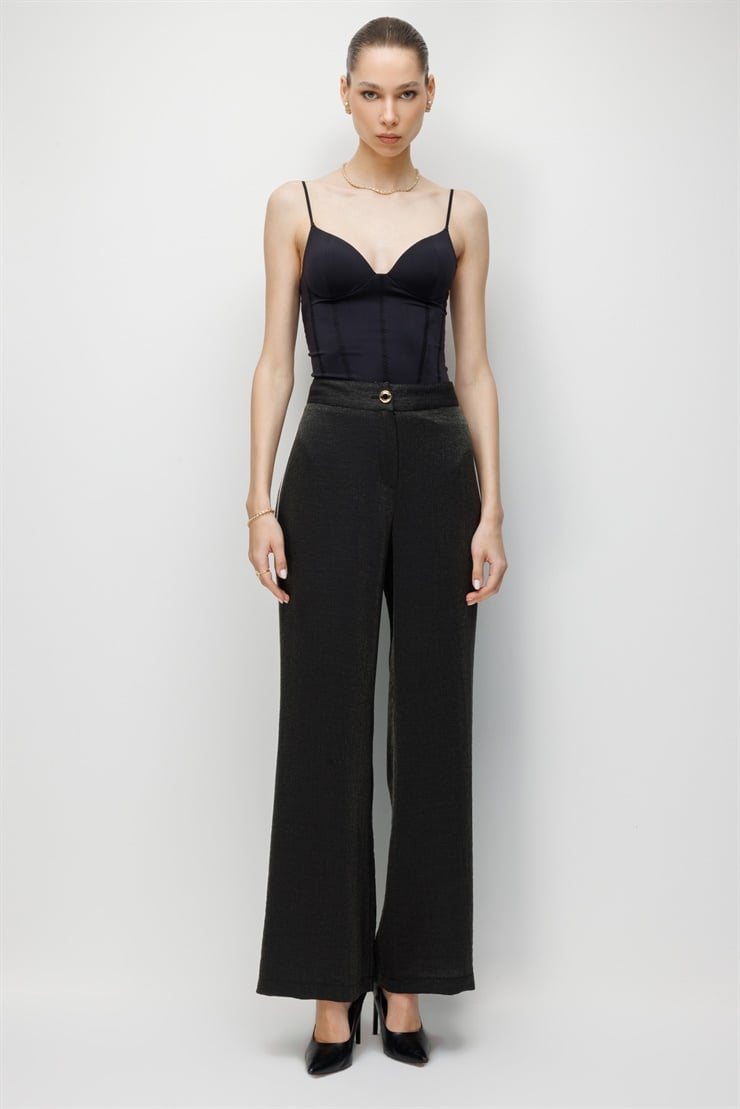 Modailgi Kraş Kumaş Yanları Şerit Biyeli Pantolon - 10099