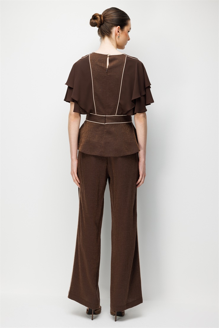 Modailgi Kraş Kumaş Yanları Şerit Biyeli Pantolon - 10099