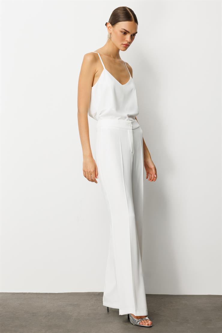 Modailgi  Krep Pantolon - 75007 Ekru