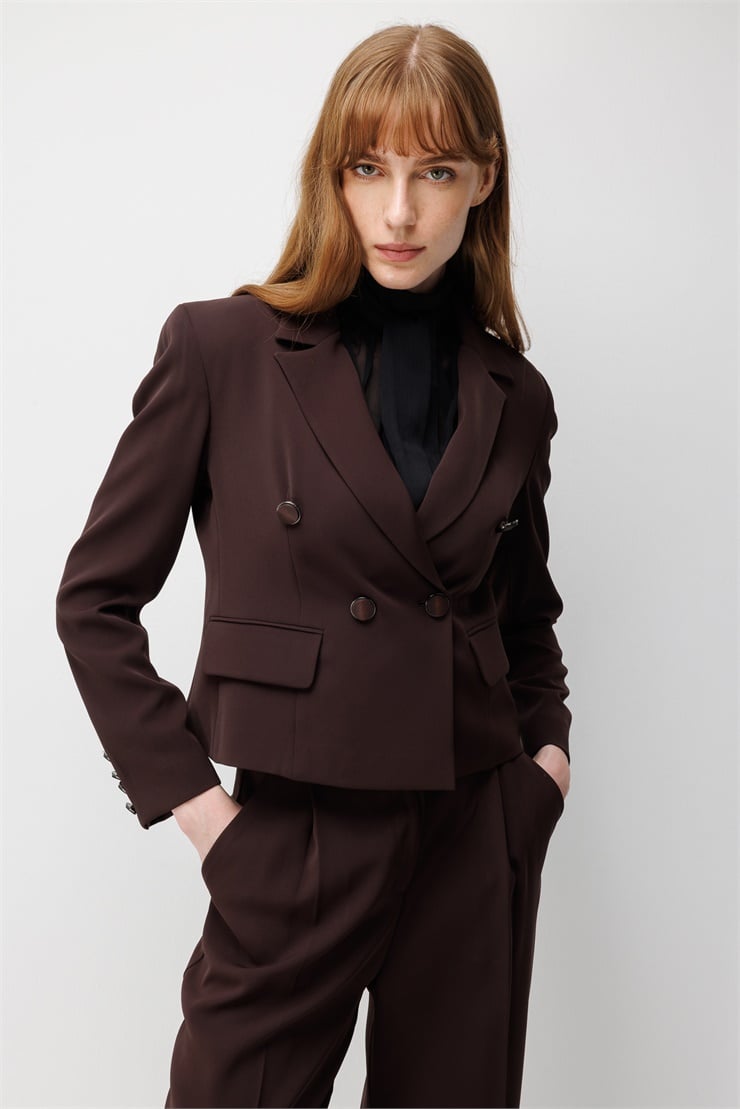 Modailgi  Kruvaze Kısa Ceket - 40169 Bordo