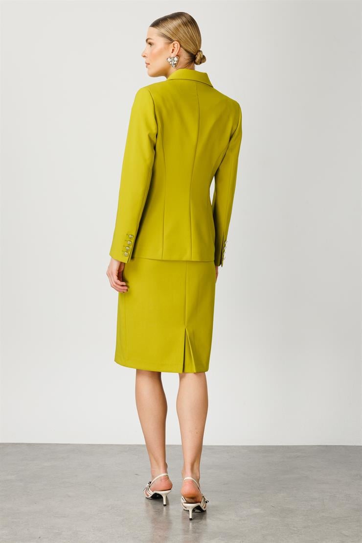 Modailgi  Kruvaze Yarım Astarlı Blazer Ceket Asit