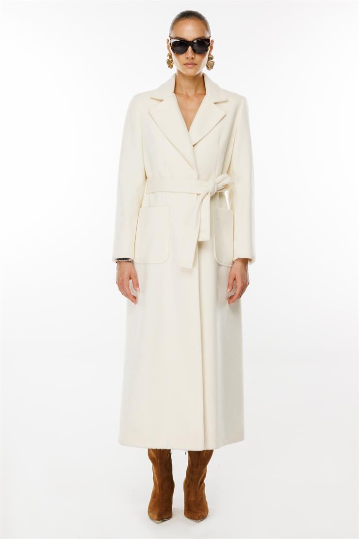 Modailgi  Kuptan Yırtmaçlı Diyagonal Çizgili Kaban Kemik