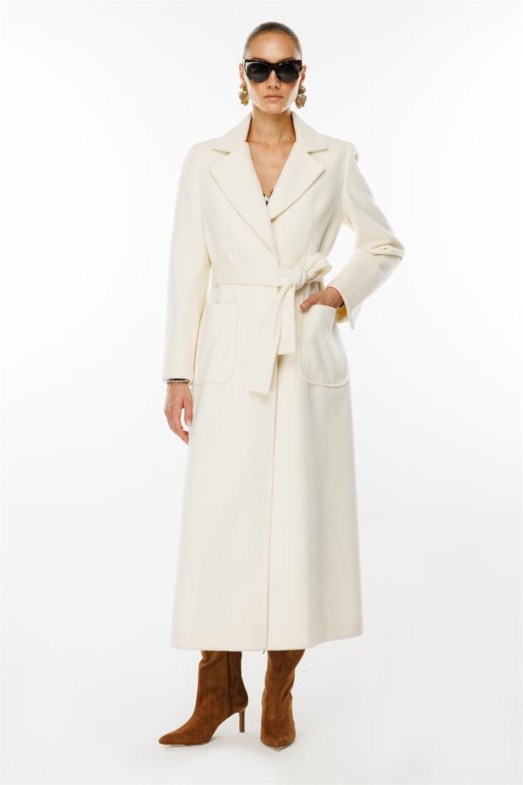 Modailgi  Kuptan Yırtmaçlı Diyagonal Çizgili Kaban Kemik