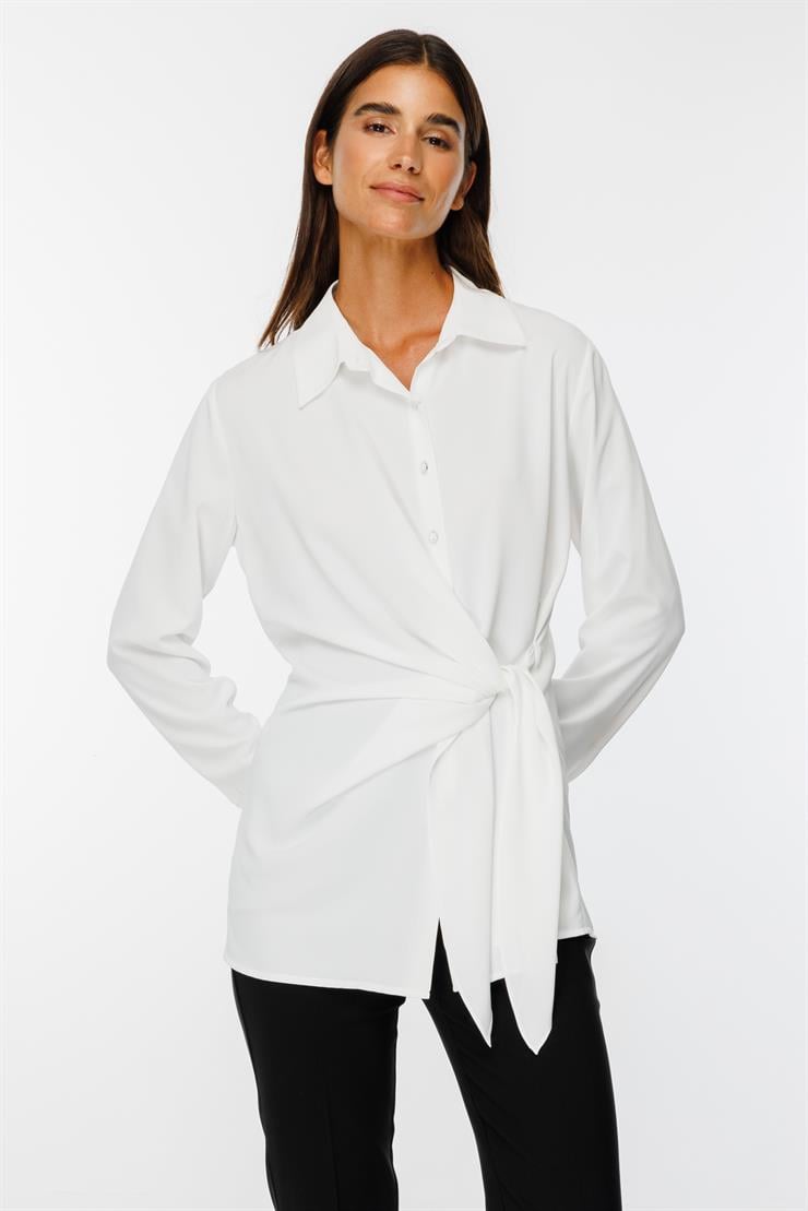 Modailgi  Kuşak Bağlamalı Gömlek Ekru