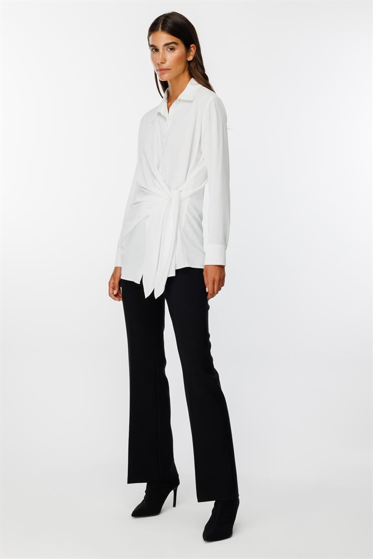 Modailgi  Kuşak Bağlamalı Gömlek Ekru