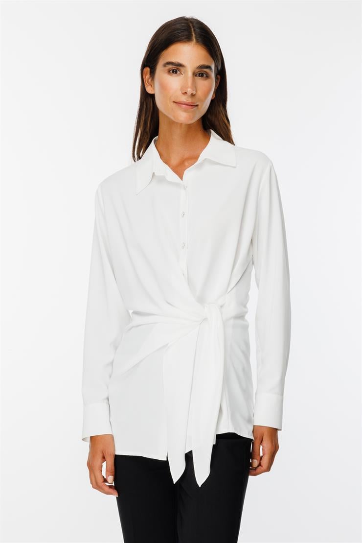 Modailgi  Kuşak Bağlamalı Gömlek Ekru