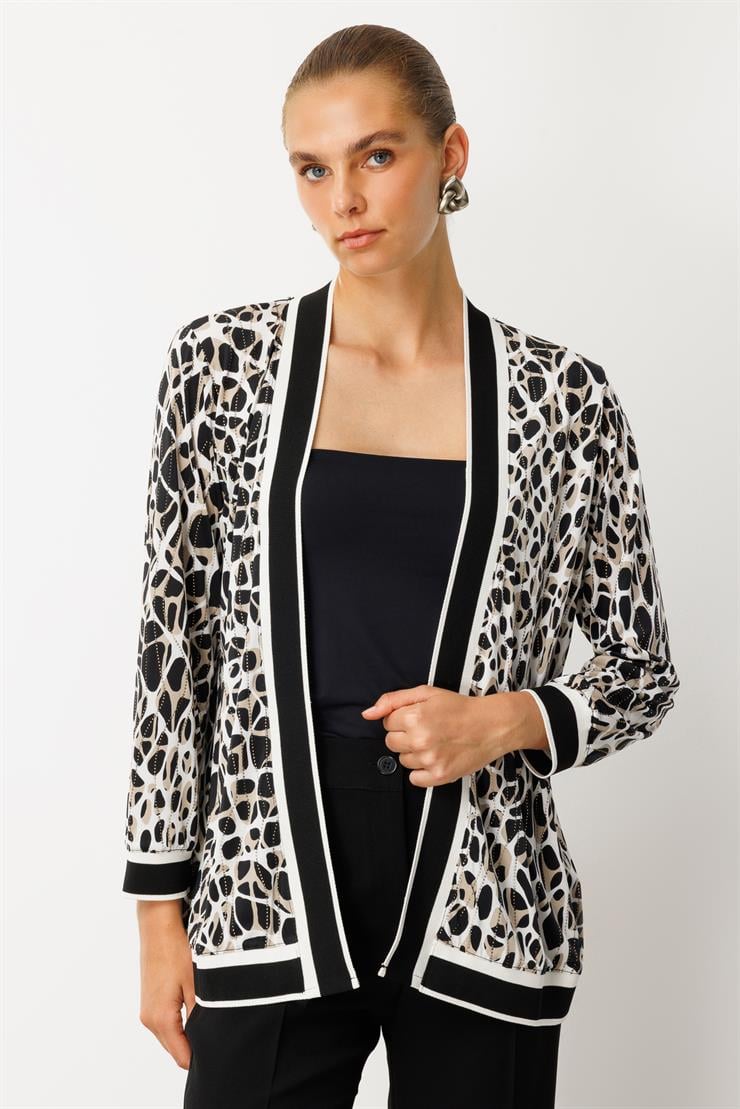 Modailgi  Leopar Desen Ribanalı Ceket Leopar