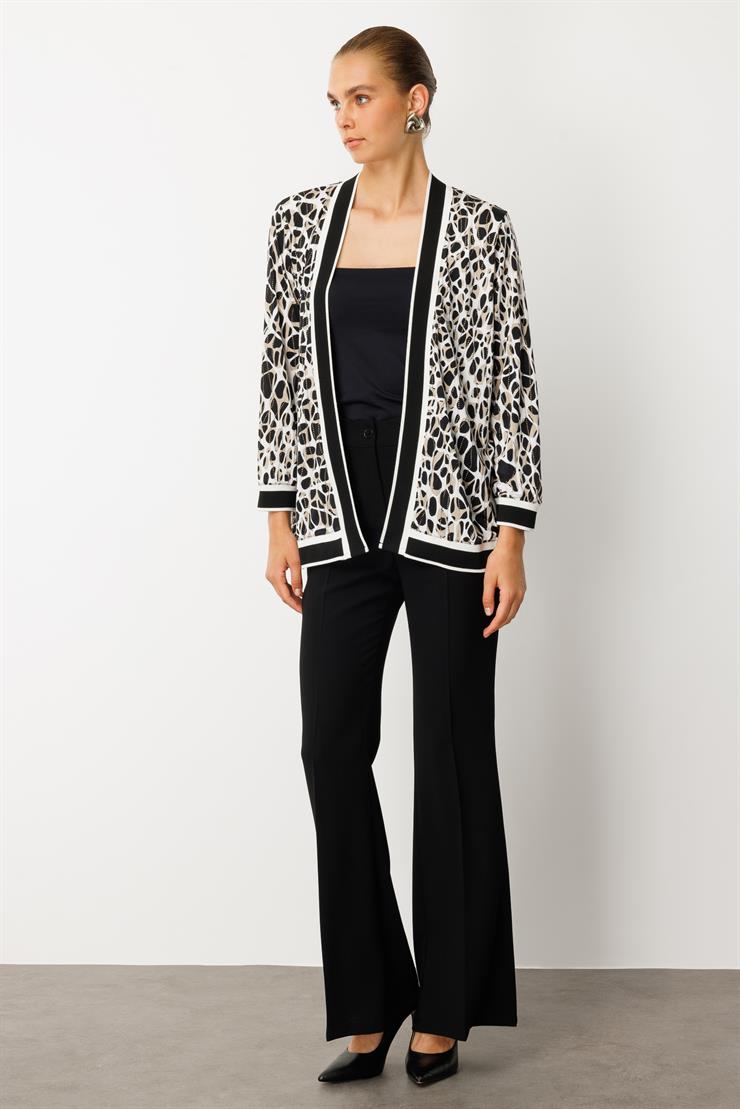 Modailgi  Leopar Desen Ribanalı Ceket Leopar