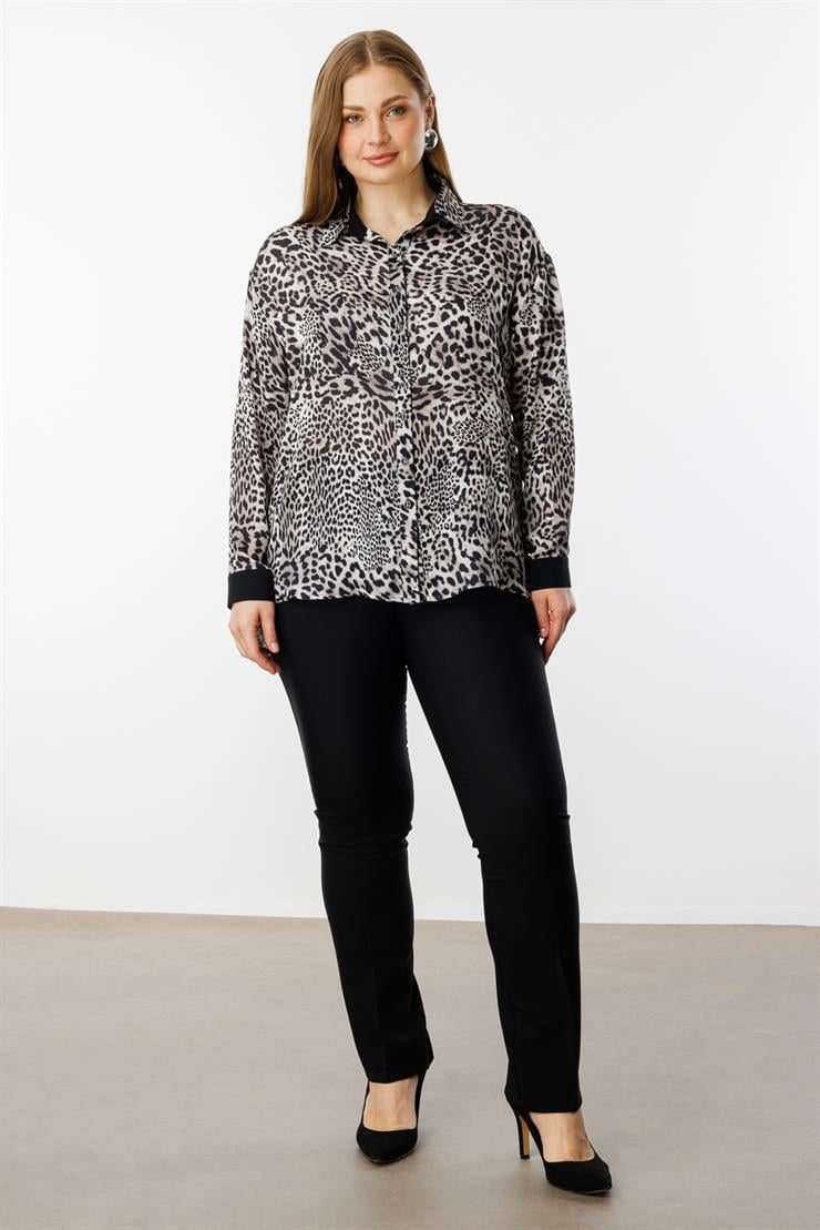 Modailgi  Leopar Desen Salaş Gömlek Orijinal