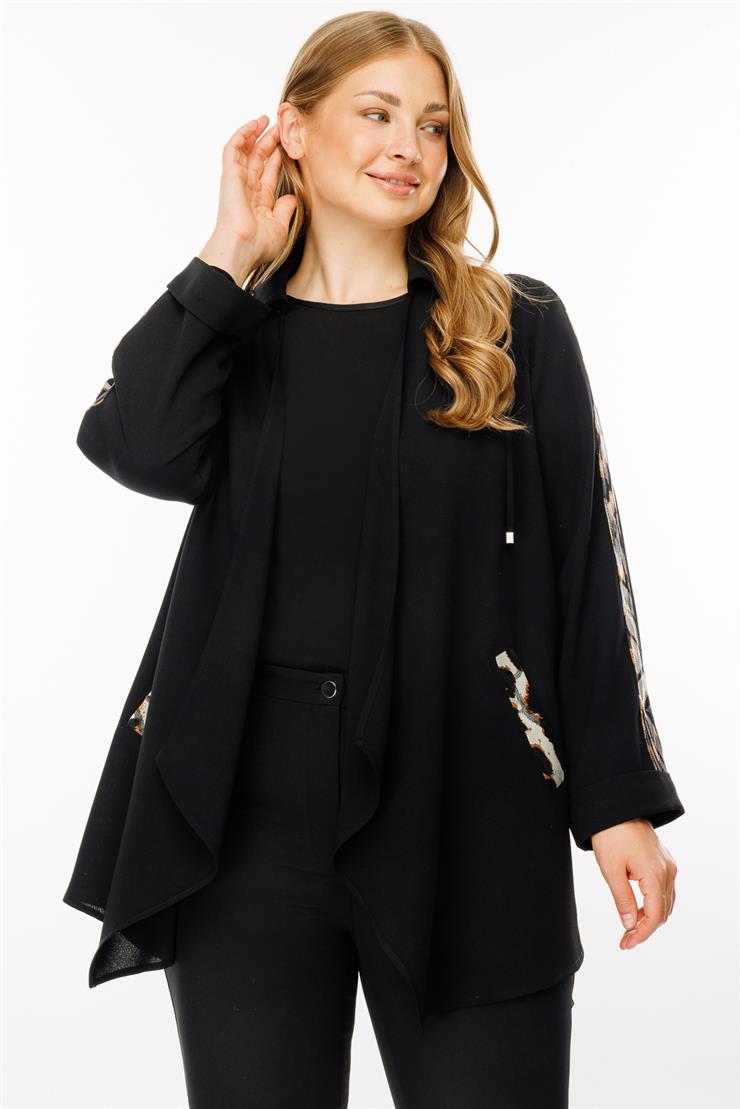 Modailgi  Leopar Detaylı İkili Takım Siyah