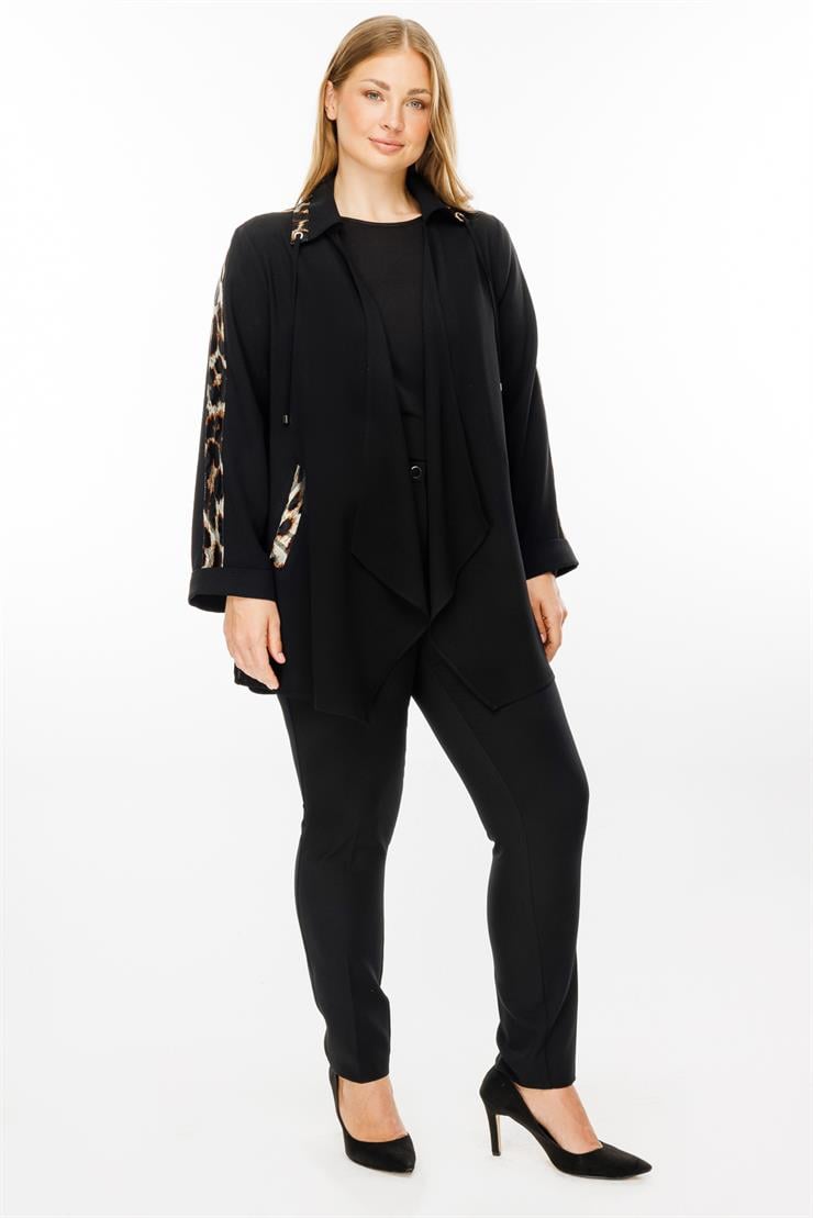 Modailgi  Leopar Detaylı İkili Takım Siyah