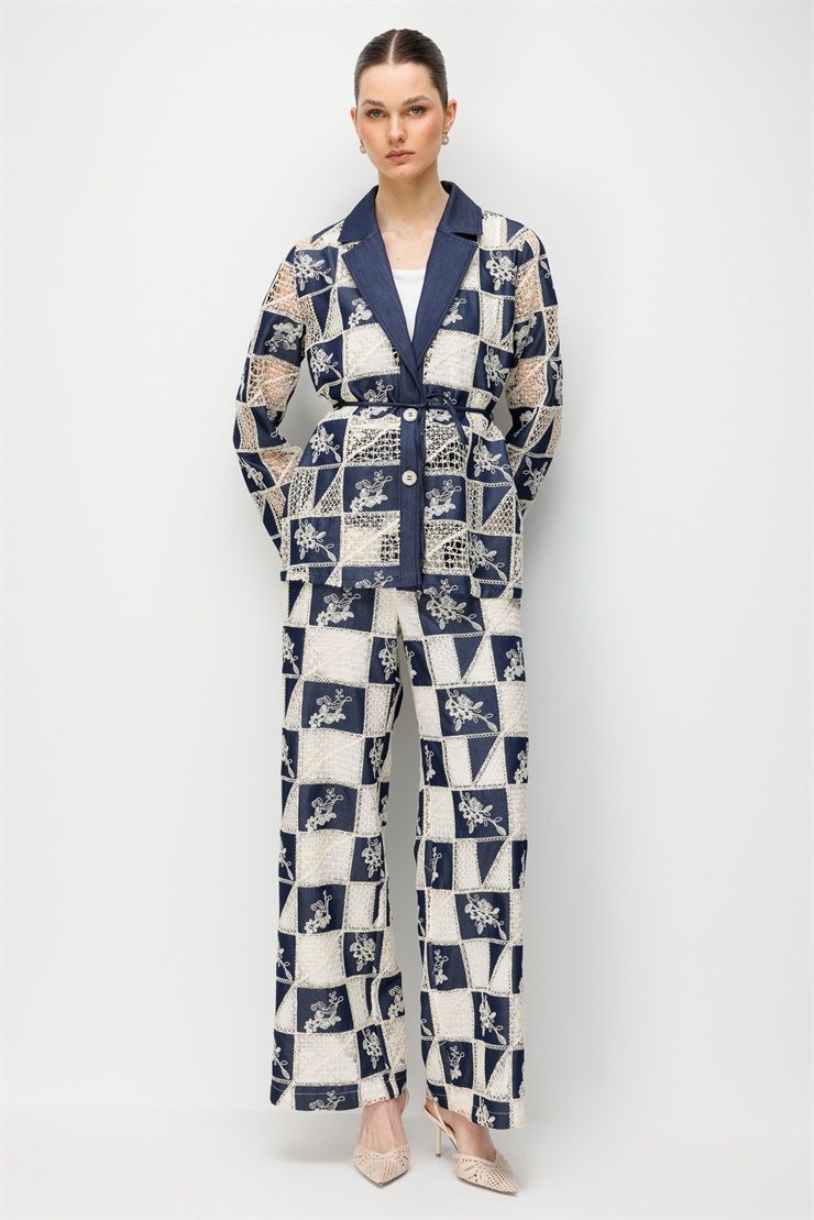 Modailgi  Mono Yaka Düğme Kapamalı Tunik - 40092 Lacivert