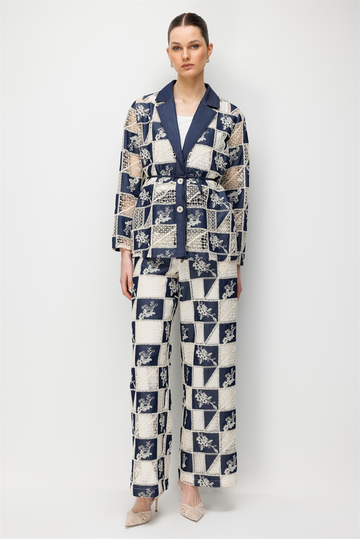 Modailgi  Mono Yaka Düğme Kapamalı Tunik - 40092 Lacivert