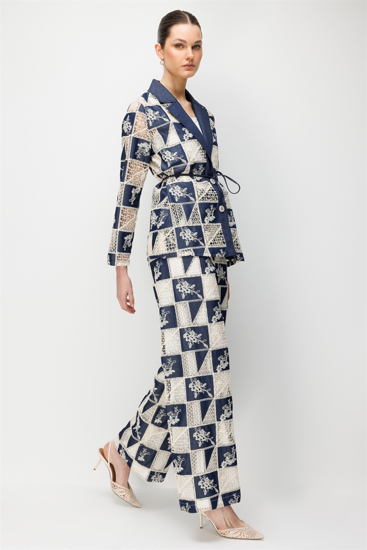 Modailgi  Mono Yaka Düğme Kapamalı Tunik - 40092 Lacivert