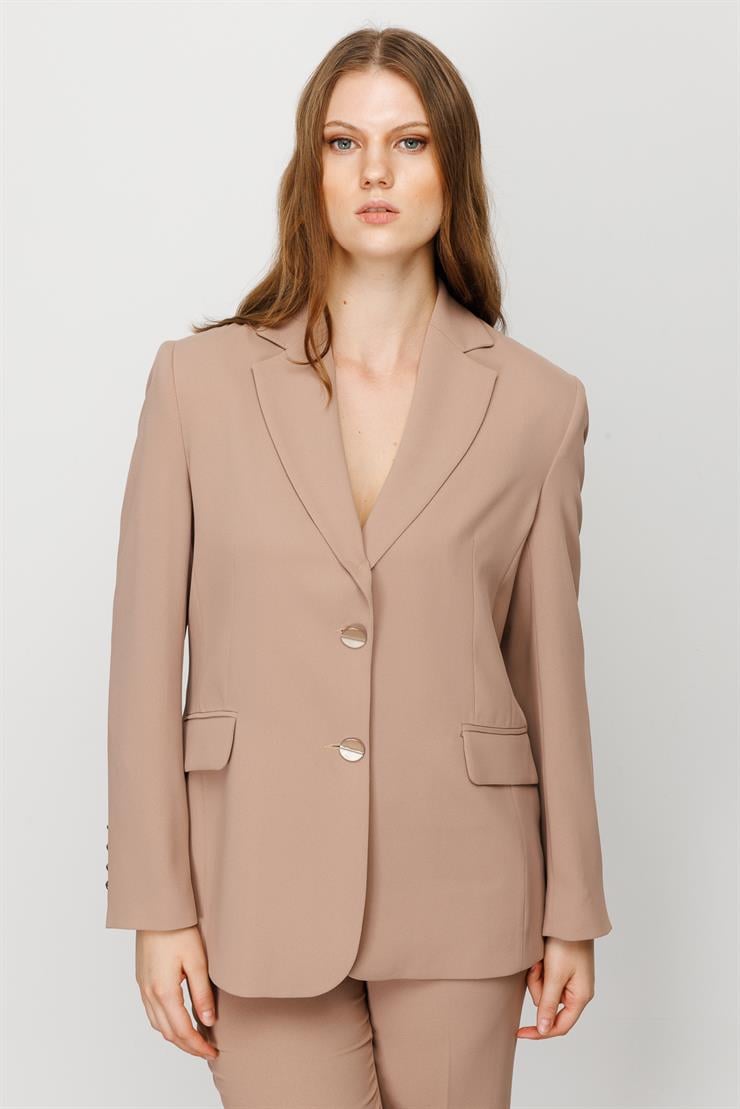 Modailgi  Mono Yaka Klasik Ceket Camel