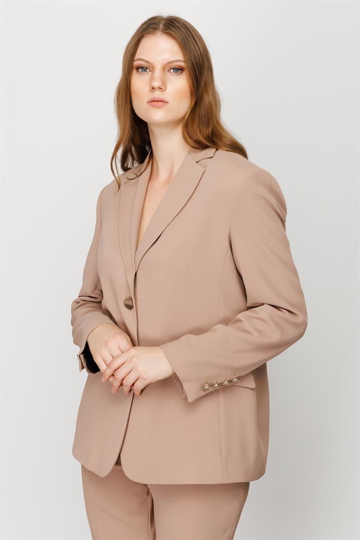 Modailgi  Mono Yaka Klasik Ceket Camel