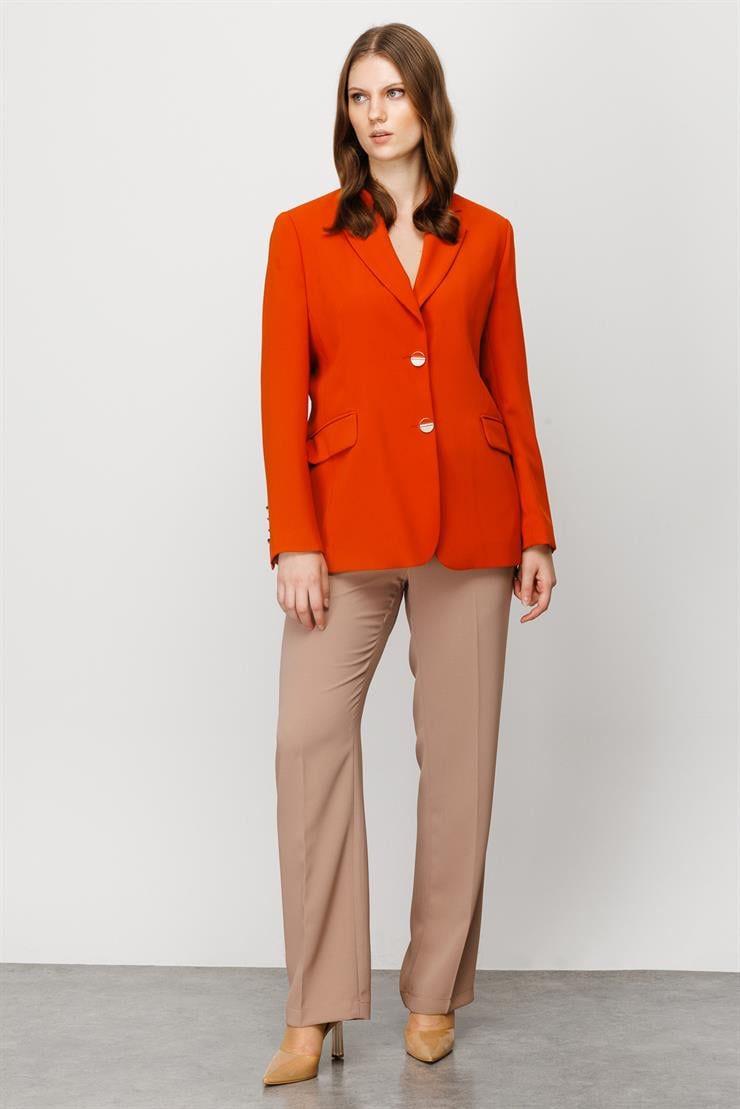 Modailgi  Mono Yaka Klasik Ceket Orange