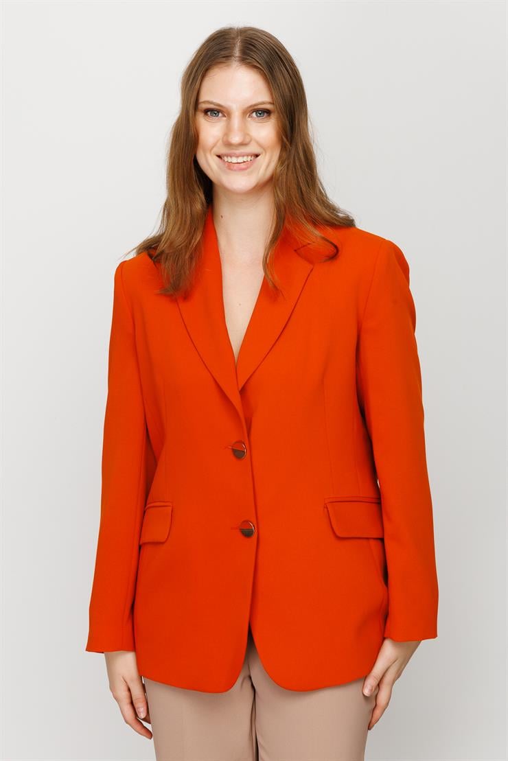 Modailgi  Mono Yaka Klasik Ceket Orange