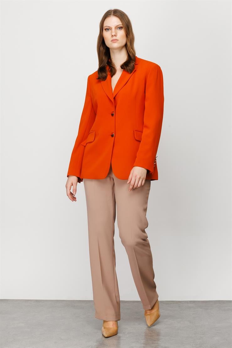 Modailgi  Mono Yaka Klasik Ceket Orange