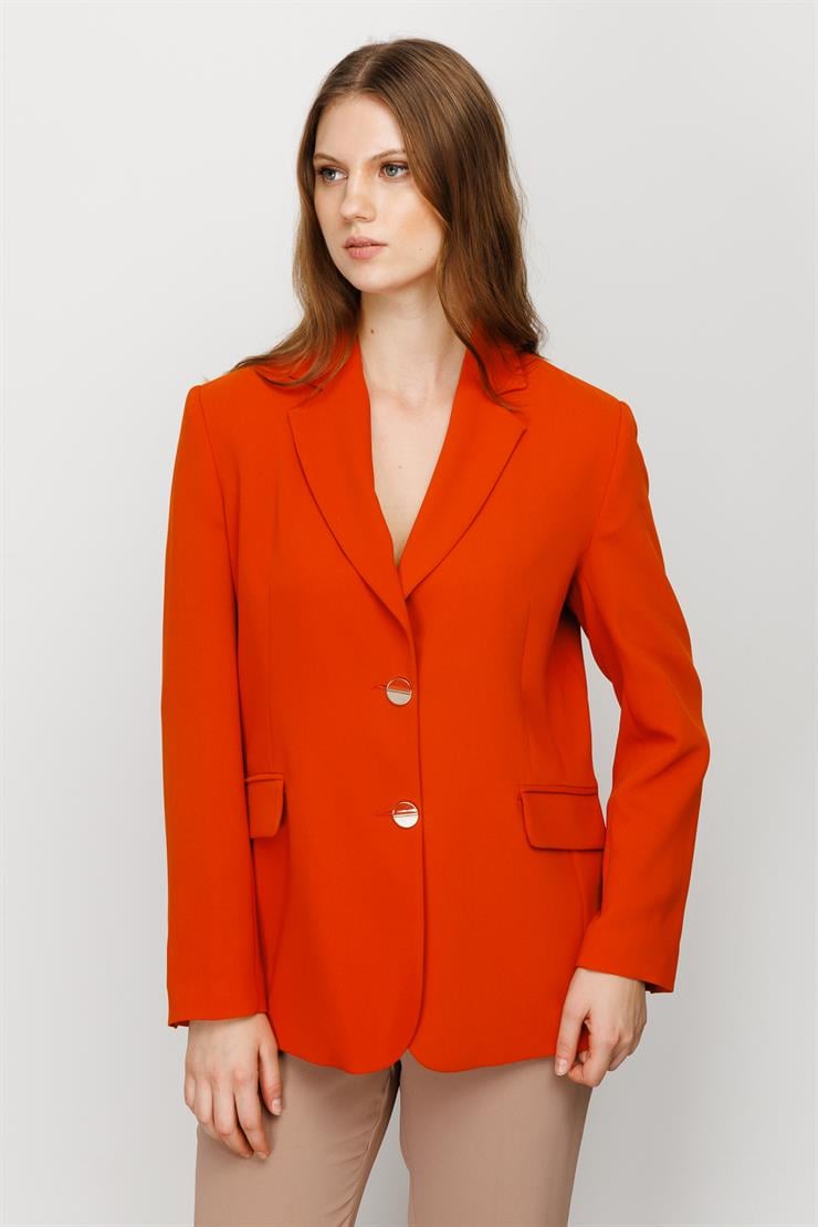 Modailgi  Mono Yaka Klasik Ceket Orange