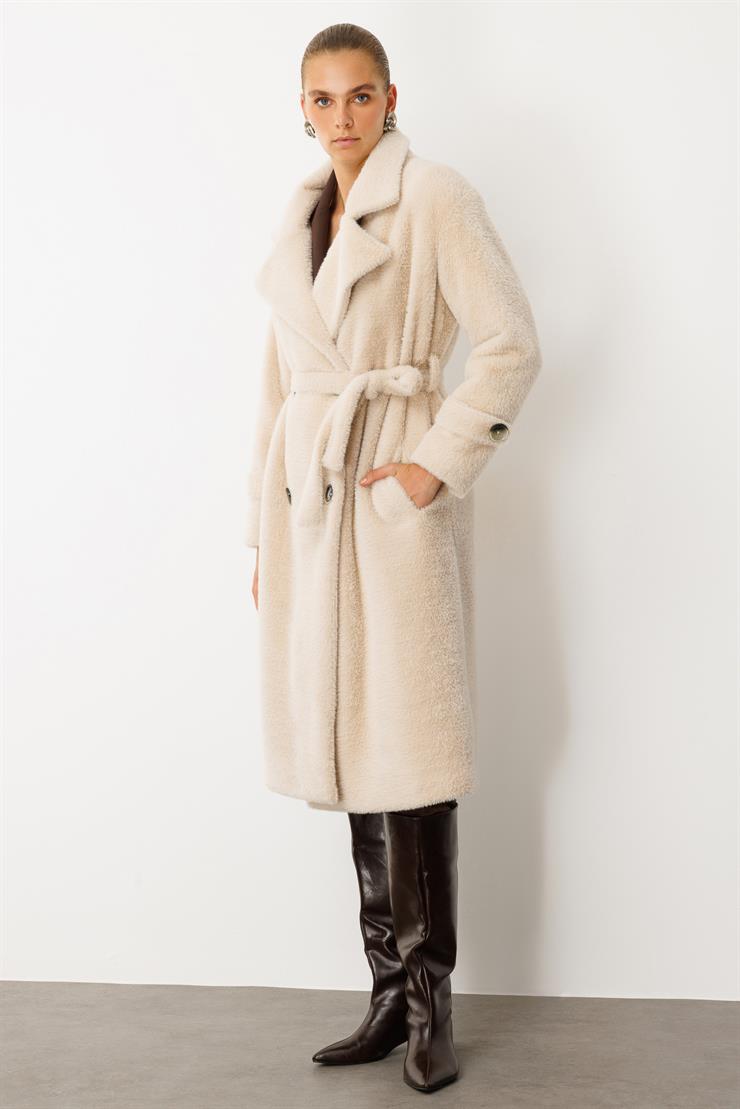 Modailgi  Mono Yaka Kruvaze Alcantara Kaban Camel