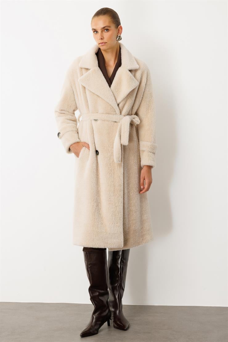 Modailgi  Mono Yaka Kruvaze Alcantara Kaban Camel