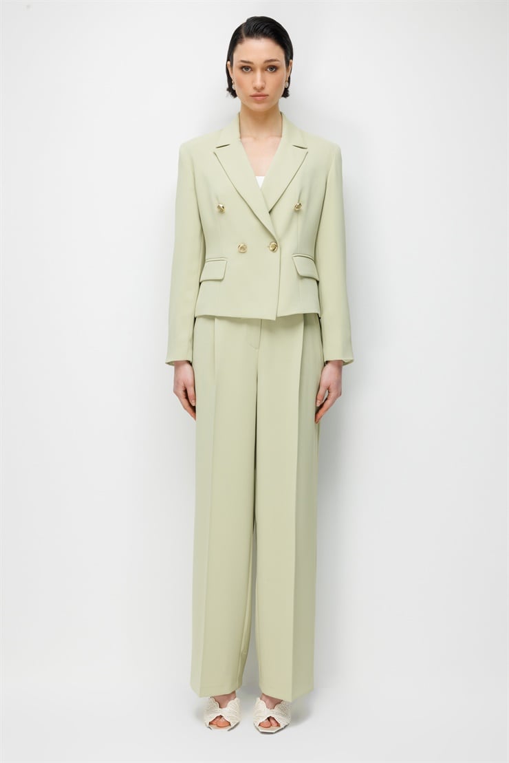 Modailgi  Mono Yaka Kruvaze Ceket - 40050 Mint