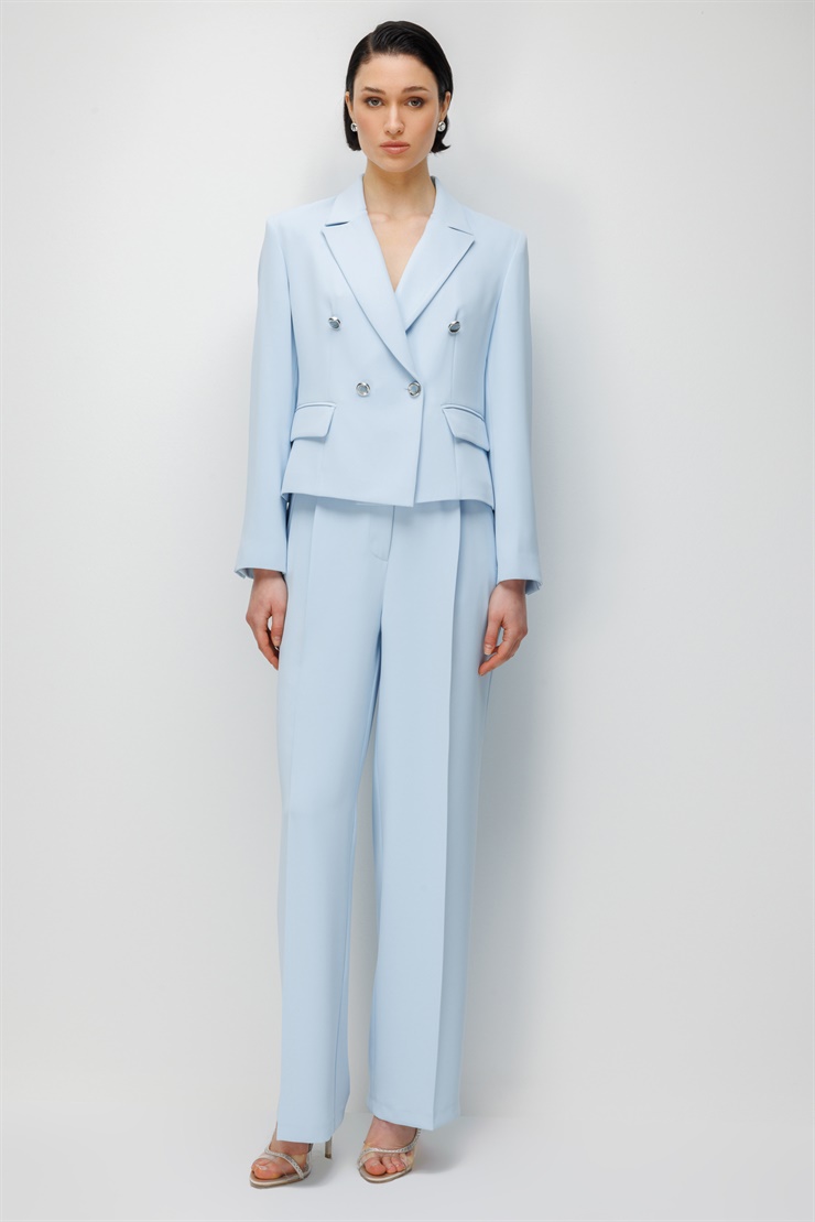 Modailgi  Mono Yaka Kruvaze Ceket - 40050 Mavi