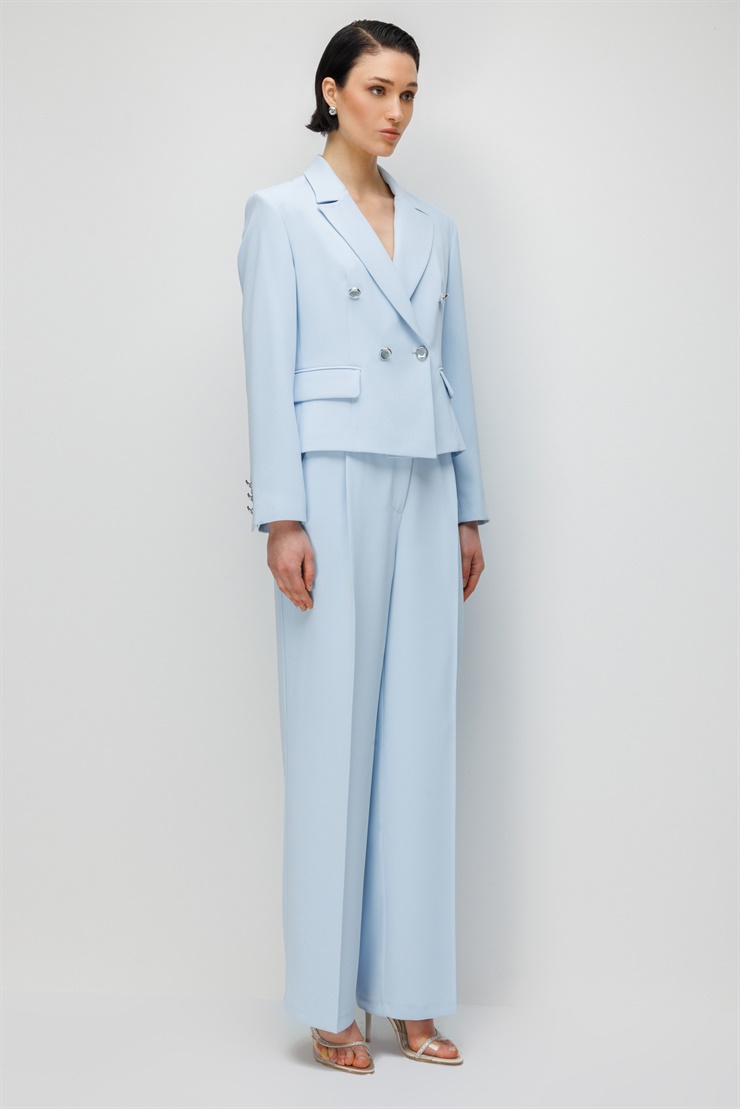 Modailgi  Mono Yaka Kruvaze Ceket - 40050 Mavi