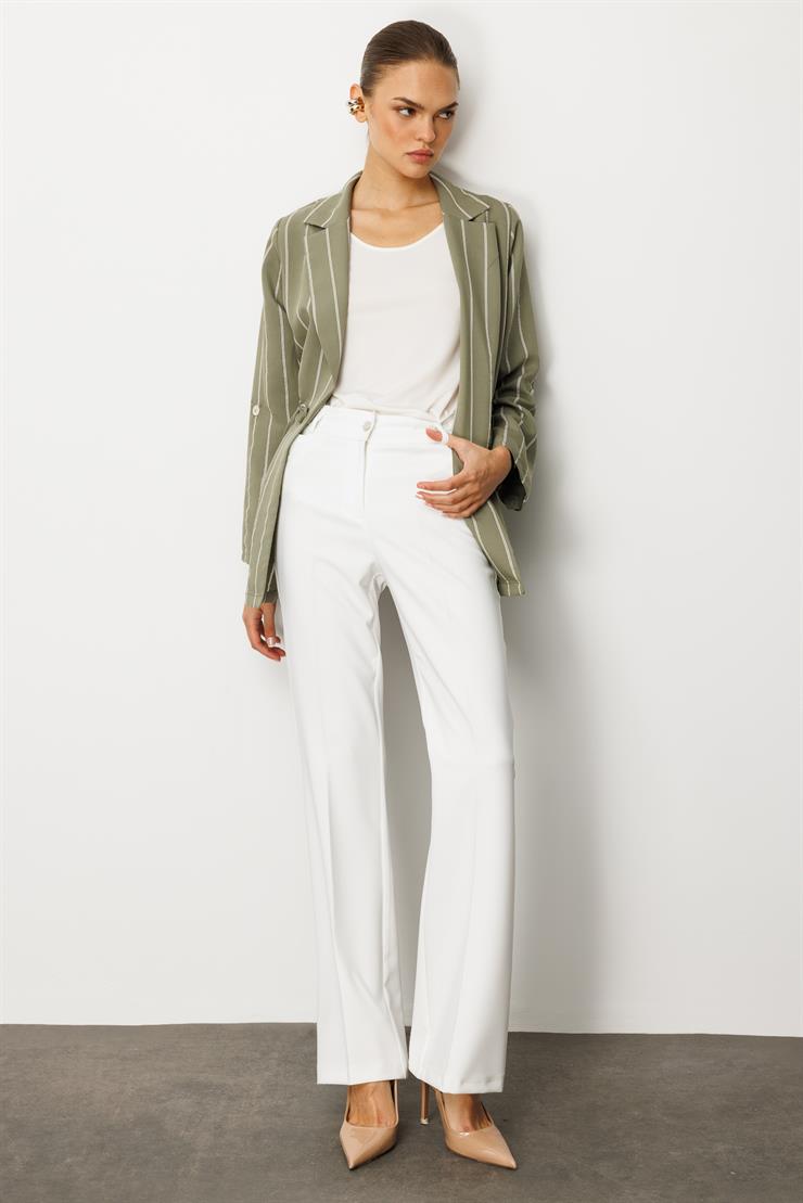 Modailgi  Mono Yaka Safari Kol Beli Tünel Bağcıklı İçi Bluzlu İkili Tunik Haki